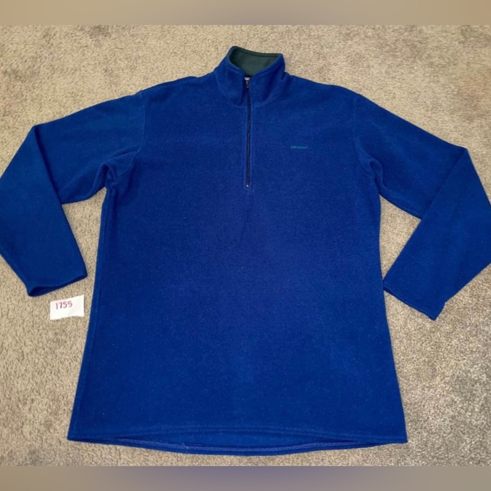 PATAGONIA Long Sleeve Mens Sz Large Capilene Fleece 1/4 Zip Pullover Blue